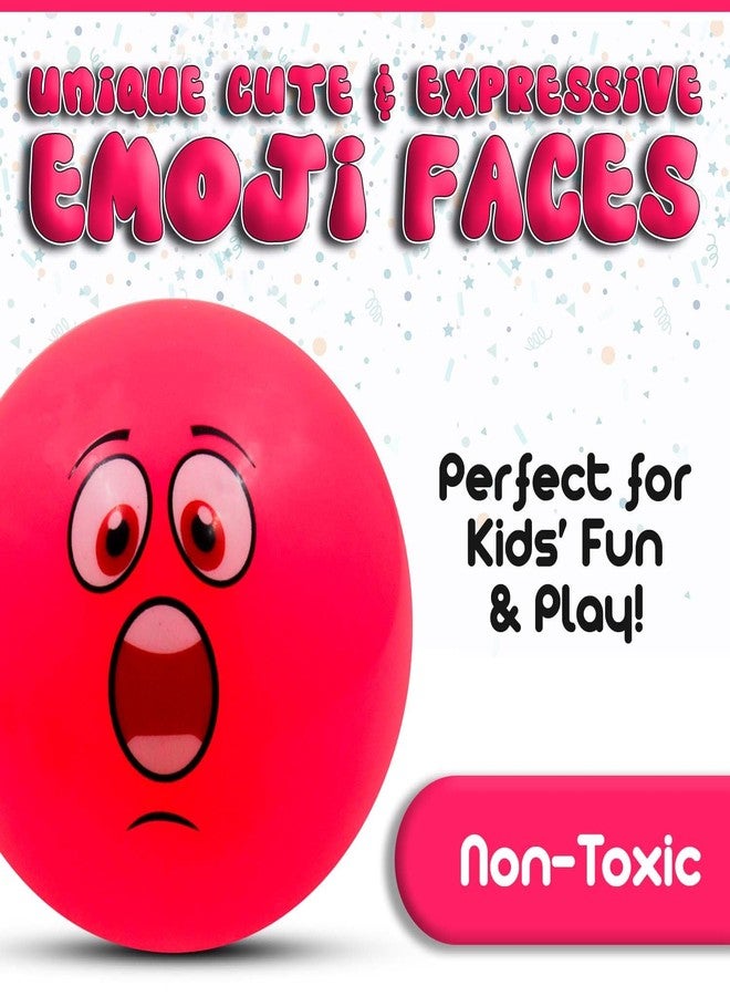 سينكو كرات إيموجي سينكو للأطفال | كرة إيموجي بوجه | كرة وجه لطيفة ناعمة من مادة PVC | لعبة للأطفال | كرات ناعمة مبتسمة | لعبة ملونة | غير سامة، ألوان متنوعة، مجموعة من 5 قطع - Image 3